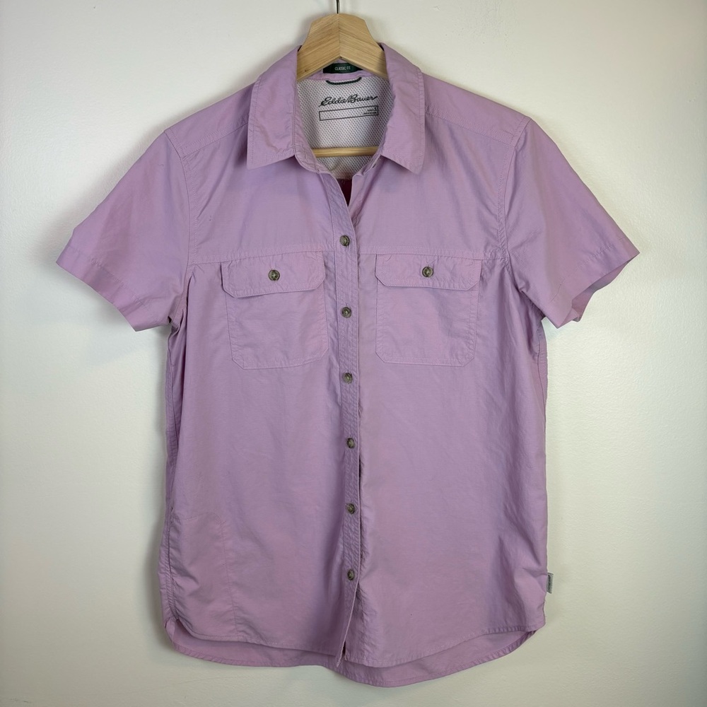 Eddie Bauer Women’s Purple Classic Fit Outdoor Hike Button-Up Shirt Size Small